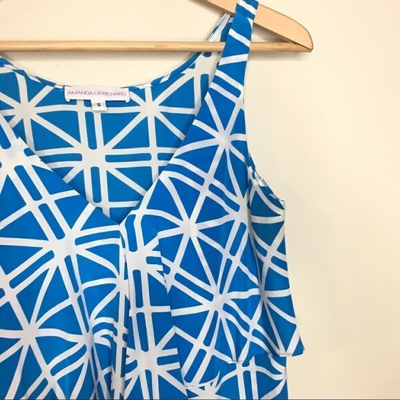 Amanda Uprichard Sz S Silk Print Shirt - Picture 1 of 5